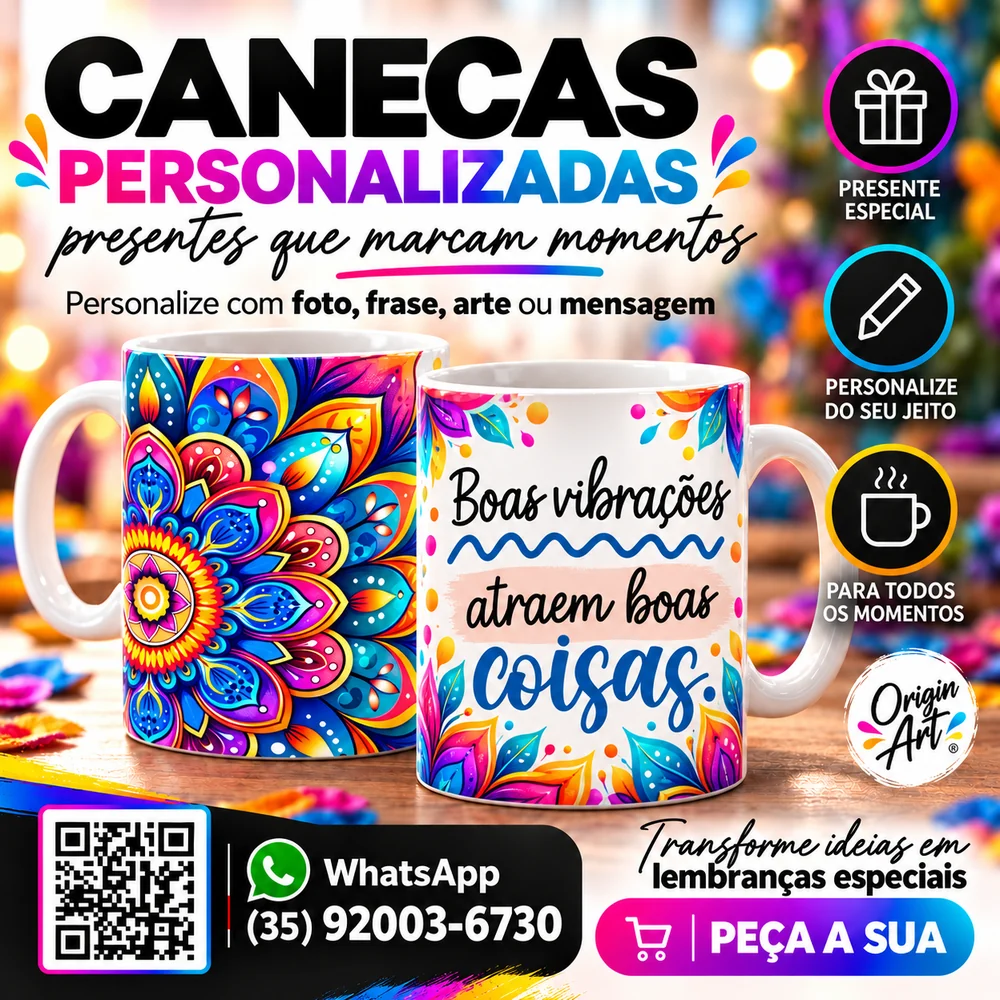Caneca personalizada colorida